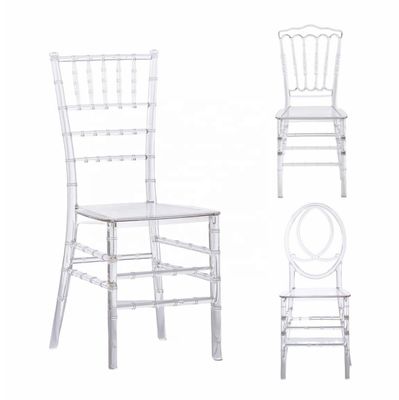 ซื้อ PC / PP พลาสติกเช่า ใส คริสตัล เนโปเลียน อะคริลิค งานแต่งงาน ใส Chiavari โรงแรม เก้าอี้เลี้ยง การผลิตออนไลน์